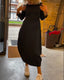 Tavina™ | Elegant Round Neck Pocket Dress