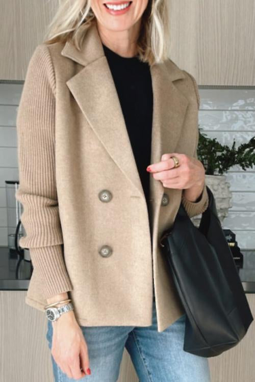 SORELLE - Elegant Knit-Sleeve Blazer
