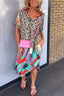 Zola™ - Leopard Print Casual Dress With Tummy Coverage