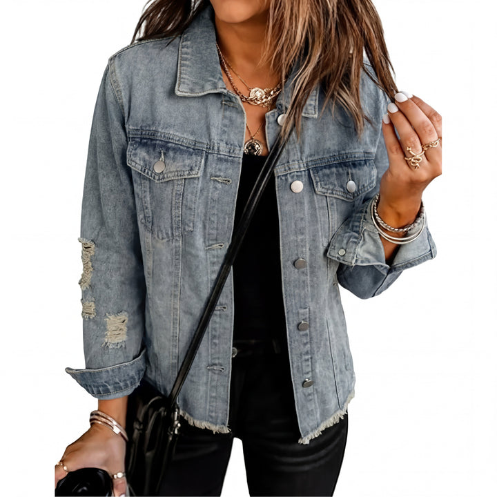 Denim | Distressed Boyfriend Denim Jacket