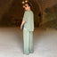 Women's Elegant V-Neck Shiny Two-Piece Set