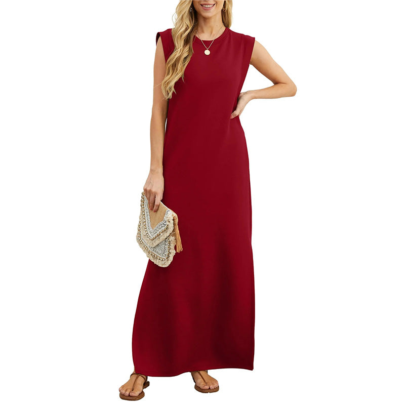 Wrinkle-free Casual Dress For Women With Split Hem