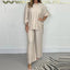 Women's Long Sleeve Top and Wide Leg Pants Set