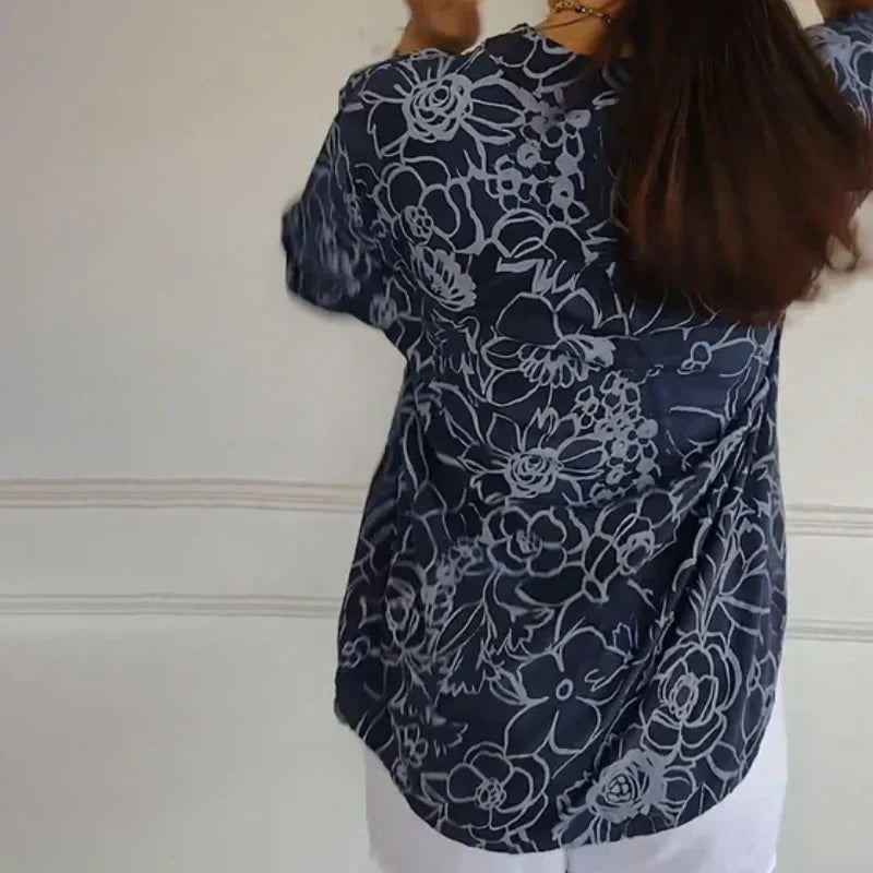 Clara – Printed Button-Up Shirt