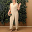 Thandi | Relaxed Solid V-Neck Jumpsuit with Tie