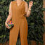 Thandi | Relaxed Solid V-Neck Jumpsuit with Tie