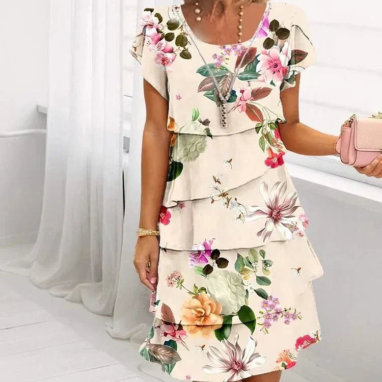 Aurenya™ | Pleated Bloom Dress