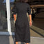 Women's V-neck midi dress with collar
