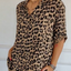 Stylish Shirt with Leopard Print and Adjustable Sleeves