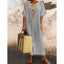 Margaret | Embroidered Linen Split Dress