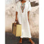 Margaret | Embroidered Linen Split Dress