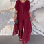 Women's Irregular Top and Wide Leg Pants Set