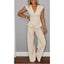 Women's Elegant V-Neck Top and Pants Set