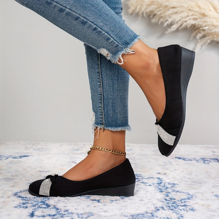 Women's Lightweight Trendy Wedge Rhinestones Shoes