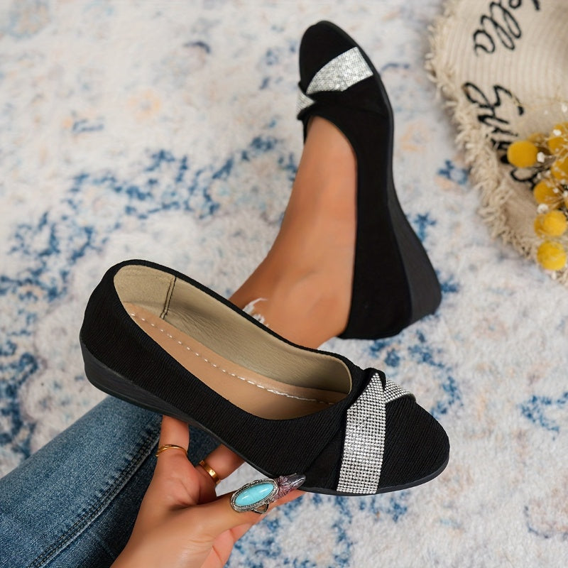 Women's Lightweight Trendy Wedge Rhinestones Shoes