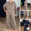 Elegant 3-piece set including a long cardigan