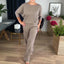 Elegant 3-piece set including a long cardigan