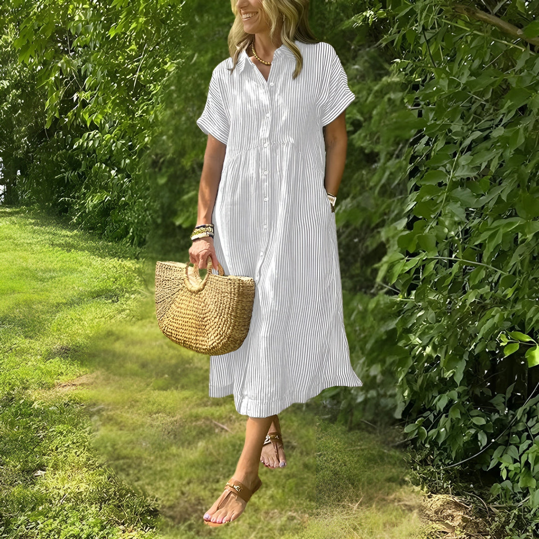 Fioria™ | Flattering Striped Shirtdress
