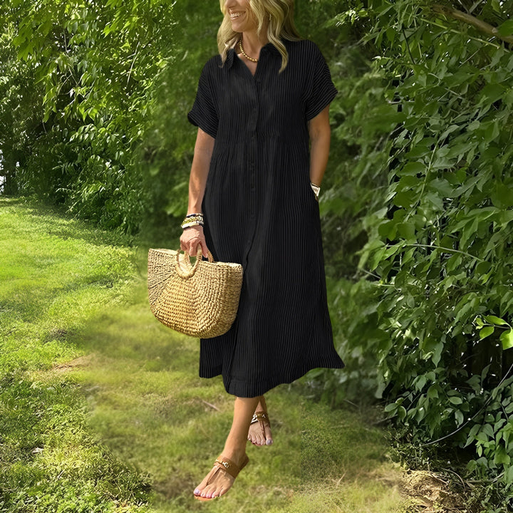 Fioria™ | Flattering Striped Shirtdress